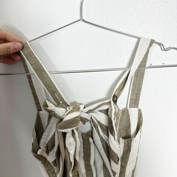 J.O.A Revolve Blue and White Stripe Linen Jumpsuit Sz S - Picture 4 of 11